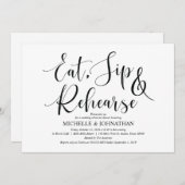 Elegante Einladungs-Karte für Hochzeiten Probe Din Einladung (Vorne/Hinten)