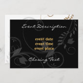 Elegante Einladungskarte Einladung (Vorne/Hinten)