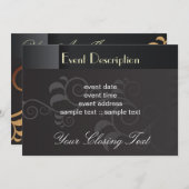 Elegante Einladungskarte Einladung (Vorne/Hinten)