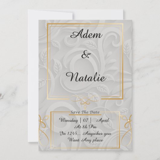 elegante Einladungskarte Einladung (Vorderseite)