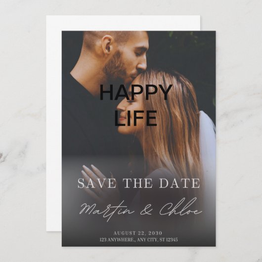 Elegante Einladungskarte für Hochzeiten Einladung (Vorne/Hinten)