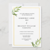 Elegante Einladungskarte für Hochzeiten - Oliven v Einladung (Vorderseite)
