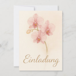 Elegante Einladungskarte mit zarten rosa Orchideen Einladung