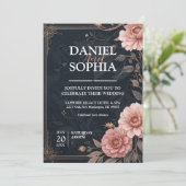 Elegante Einladungspläne für Hochzeiten Einladung (Stehend Vorderseite)