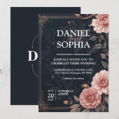 Elegante Einladungspläne für Hochzeiten Einladung (Vorne/Hinten)