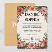 Elegante Einladungspläne für Hochzeiten Einladung (Vorne/Hinten)