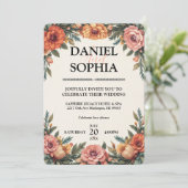 Elegante Einladungspläne für Hochzeiten Einladung (Stehend Vorderseite)