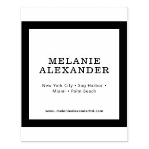 Elegante Einzelhandelsverpackung Name Standort Web Gummistempel