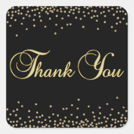 Elegante einzigartige Black Gold Confetti Vielen D Quadratischer Aufkleber