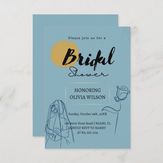 Elegante einzigartige Brautdusche Einladung (Vorne/Hinten)