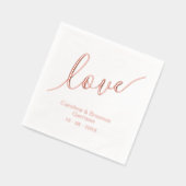 Elegante, einzigartige Couple Names Liebe Text Ros Servietten Mit Folie (Links)