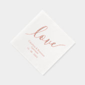 Elegante, einzigartige Couple Names Liebe Text Ros Servietten Mit Folie (Rechts)
