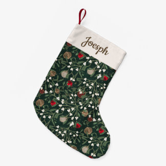 Elegante einzigartige festliche grüne Mistel botan Kleiner Weihnachtsstrumpf