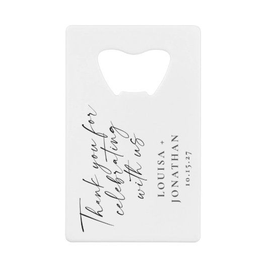 Elegante einzigartige Gastgeschenk Hochzeit Custom Geldbeutel Flaschenöffner (Vorderseite)