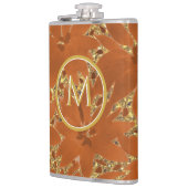 Elegante Einzigartige Mit Monogramm Goldpfeife Flachmann (Links)
