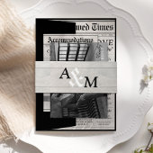 Elegante einzigartige Newspaper Wedding Invitation Einladungsbanderole
