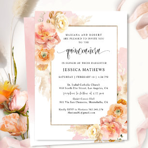 Elegante, einzigartige rosa Aquarellfarben, floral Einladung