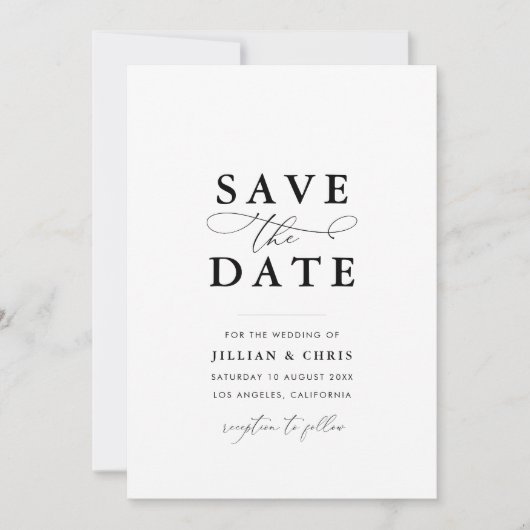 Elegante Einzigartige Save the Date-Karte für das  Einladung (Vorderseite)
