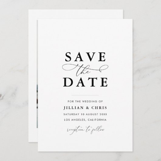 Elegante Einzigartige Save the Date-Karte für das Einladung (Vorne/Hinten)