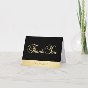 Elegante einzigartige schwarze Goldfolie Geschäfts Dankeskarte