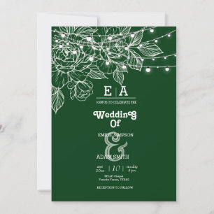 elegante einzigartige smaragdgrüne Hochzeit Einladung