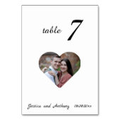 Elegante, einzigartige White Foto Wedding Tischnum Tischnummer (Vorderseite)