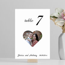 Elegante, einzigartige White Foto Wedding Tischnum