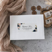 Elegante Einzigartige Winter Floral Wedding RSVP-A Adressaufkleber