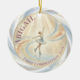 Elegante Eis-Eislauf-Geburtstagsfeier Keramik Ornament