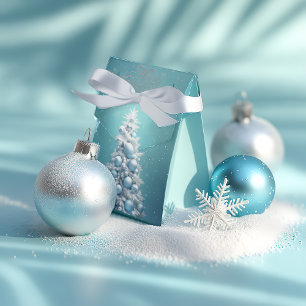 Elegante eisblaue und weiße Weihnachts-Geschenkbox Geschenkschachtel