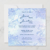 elegante eisige Hochzeit des Wintereisblaus laden Einladung (Vorderseite)