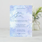 elegante eisige Hochzeit des Wintereisblaus laden Einladung (Stehend Vorderseite)