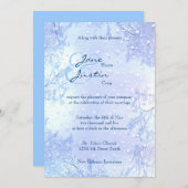 elegante eisige Hochzeit des Wintereisblaus laden Einladung (Vorne/Hinten)