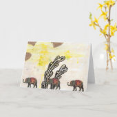 Elegante Elefanten Karte (Gelbe Blume)