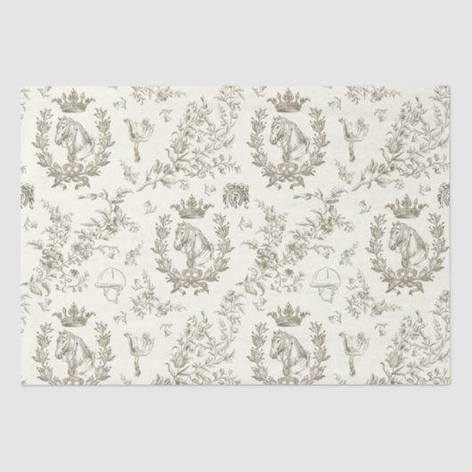 Elegante Elegant Chic Beige Reitausflug Seidenpapier (Vorderseite)
