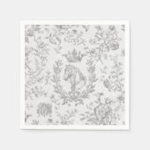 Elegante Elegant Chic Gray White Reittier Serviette (Vorderseite)
