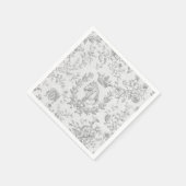 Elegante Elegant Chic Gray White Reittier Serviette (Ecke)