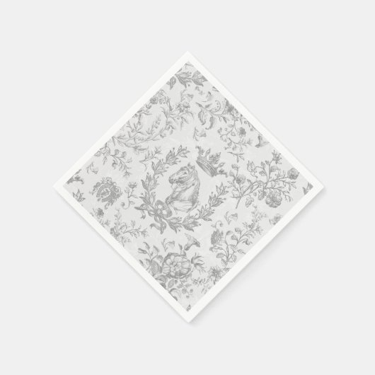 Elegante Elegant Chic Gray White Reittier Serviette (Ecke)