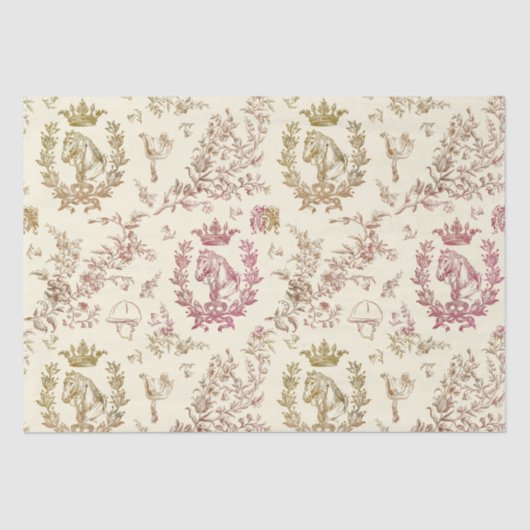 Elegante Elegante Chic Rosa Gold Reittier Seidenpapier (Vorderseite)