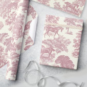 Elegante Elegante Chic Rosa Pferde Land Toile Geschenkpapier