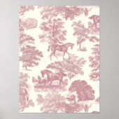 Elegante Elegante Chic Rosa Pferde Land Toile Poster (Vorne)