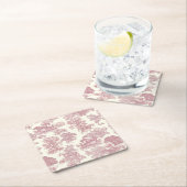 Elegante Elegante Chic Rosa Pferde Land Toile Rechteckiger Pappuntersetzer (Vor Ort)