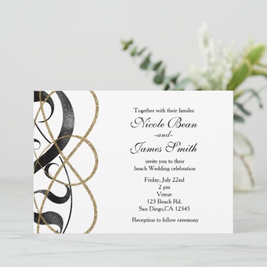 Elegante Elegante Kunst, Dichtung und Musik Einladung (Stehend Vorderseite)