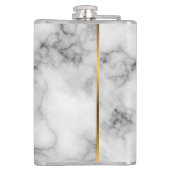 Elegante Elegante Moderne Black Gold Marmor Flachmann (Rückseite)