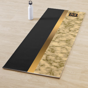 Elegante Elegante Moderne Black Gold Marmor Yogamatte