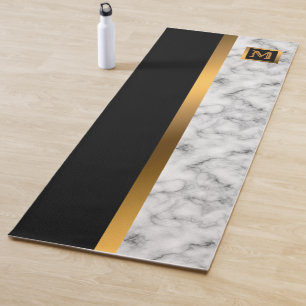 Elegante Elegante Moderne Black Gold Marmor Yogamatte