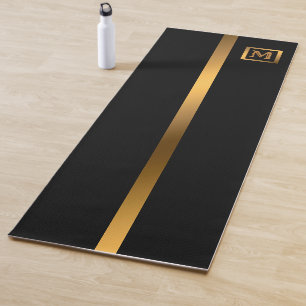 Elegante Elegante Moderne Black Gold Marmor Yogamatte