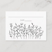 Elegante Elegante Wildblume Platzkarte (Vorderseite)