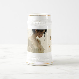 Elegante Eleganz im Schmetterlingstanz Bierglas