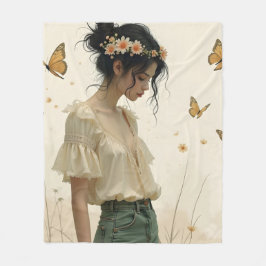 Elegante Eleganz im Schmetterlingstanz Fleecedecke